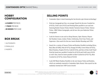 2023/24 Panini Contenders Optic Basketball Hobby Box